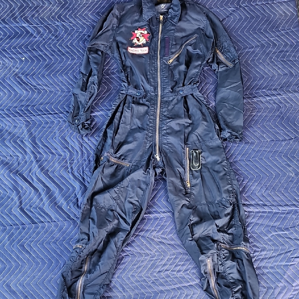 Navy Blue Flight Suit with Patches